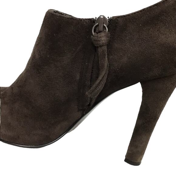 Lauren Ralph Lauren Janae Dark Brown Suede Nubuck Leather Ankle Boot Bootie sz 7 - Picture 3 of 9